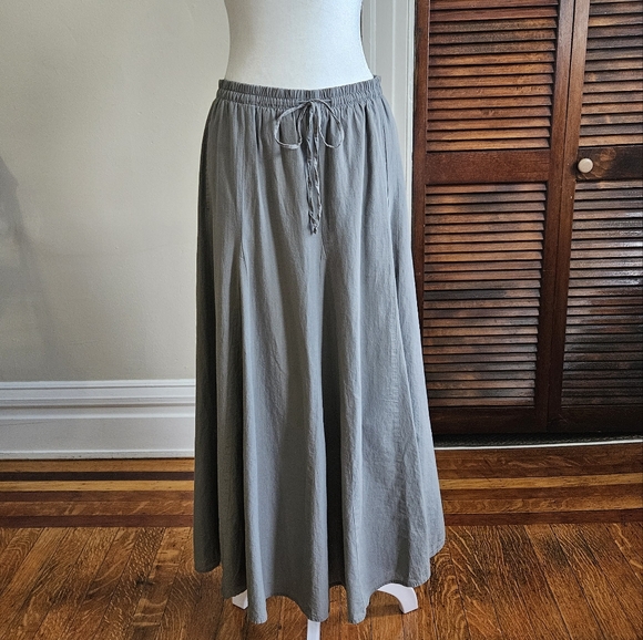 100% Cotton Muji Grayish Blue Ankle Length Skirt - Picture 1 of 14